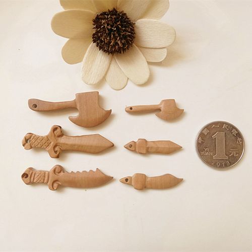 桃木雕刻小刀剑斧头雕刻配件平安挂件桃木工艺品diy